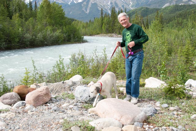 Dave and Beighley enjoying an outing by the river