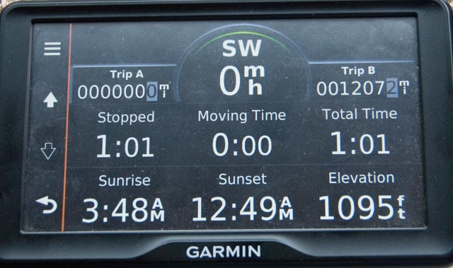 Note sunrise and sunset times ...