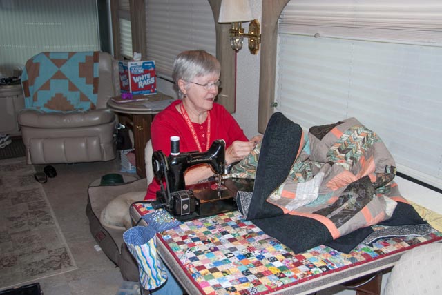 Yes, you can find room for a sewing machine in an RV