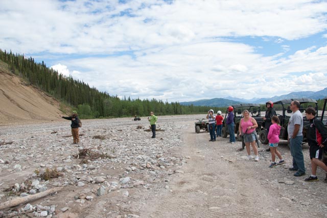 Hey, tourists! Look! There's a river next to a glacial moraine.