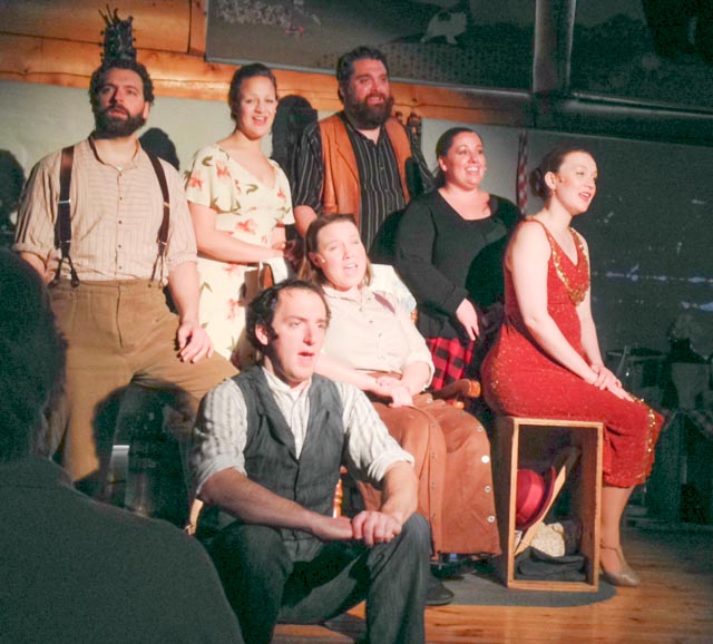 Our cast, and waitstaff, at a "Cabin Night Dinner" in Denali, AK