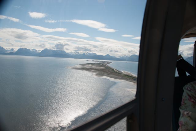 The Homer Spit is the remnant of a glacial moraine the extend about six miles into Kachmack Bay from the Kenai Peninsula.