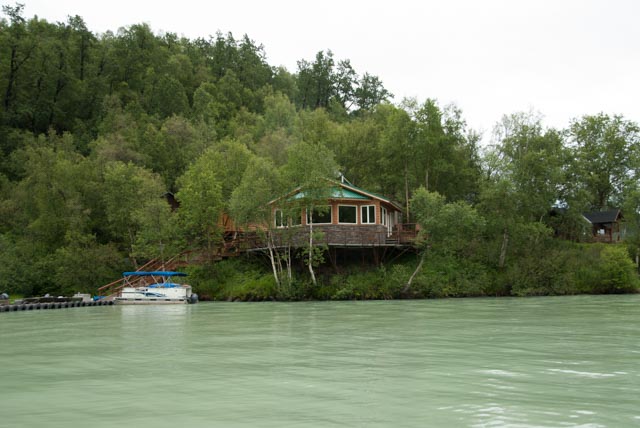 The dining room at Redoubt Bay Lodge where we had a lunch of fresh wild salmon and other goodies. The dining room looks out on Big River Lakes. The smaller float planes dock at the lodge. Larger planes dock farther out and a pontoon boat provides ferry service to the lodge. We enjoyed a large plane (Otter) from Kenai, and a smaller plane (Beaver) on our return flight.