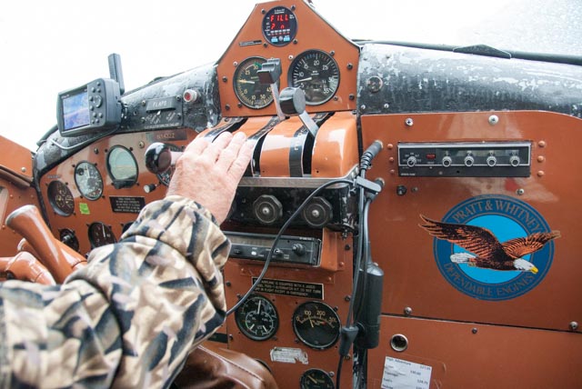 Dave got the front seat next to the pilot in the Beaver for the trip back to Kenai. The planes we rode have crossed the Cook Inlet on many adventures. The Beavers were produced from 1948 to 1967.